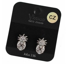 Pineapple Fest Cubic Zirconia Knobs - Silver