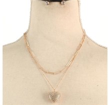 Love Conquers Necklace Set - Gold