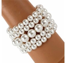 Her Majesty Multi Pearl Bracelet - White