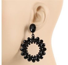 Perfect One Crystal Earrings - Black