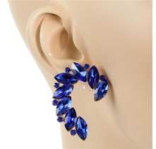 Follow Me Crystal Earrings - Royal Blue