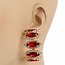Deep Rooted Crystal Earrings - Red