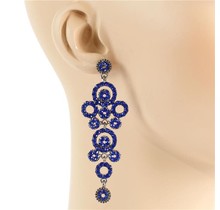 Less Is More Chandelier Earrings - Royal Blue