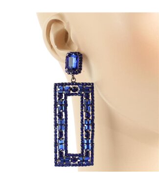 Shape Matters  Chandelier Earrings - Royal Blue