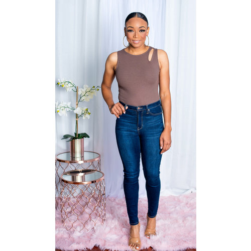 Imagine This Ribbed Bodysuit - Brown Imagine This Ribbed Bodysuit - Brown