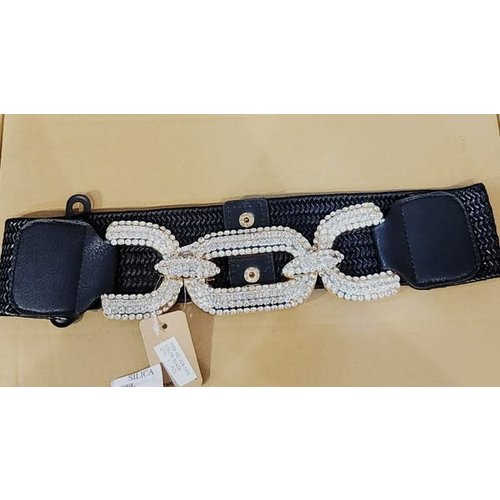 Lock It Down Bling Stretch Belt - Black Lock It Down Bling Stretch Belt - Black