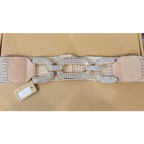 Lock It Down Bling Stretch Belt - Khaki Lock It Down Bling Stretch Belt - Khaki