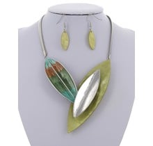 Double Vision Necklace Set - Green