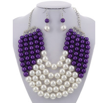 Always Good Pearl Necklace Set - Purple