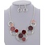 Split Second Necklace Set - Pink/Purple