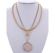 All Star Necklace - Gold/Pink