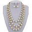In Awe Pearl/Glass Necklace Set - Cream