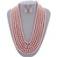 Attitude Galore Pearl Necklace Set - Pink