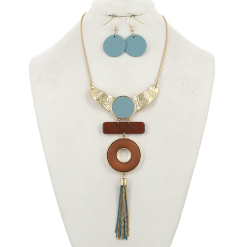Let Down Necklace Set - Teal Let Down Necklace Set - Teal
