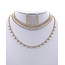 Stay In Touch Rhinestone Necklace Set - Gold