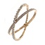 Caught Up Rhinestone Bracelet - Gold