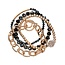 Let Go 4 Piece Rhinestone Bracelet Set - Black