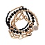 Let Go 4 Piece Rhinestone Bracelet Set - Black