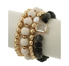 Before Dawn 4 Piece Bracelet Set - Black