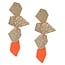 Totally Abstract Drop Earrings -  Orange