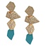 Totally Abstract Drop Earrings - Aqua