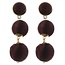 3's A Crowd Drop Earrings- Brown