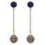 Crystal Gang Drop Earrings- Navy