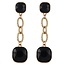 All Lined Up Drop Earrings- Black