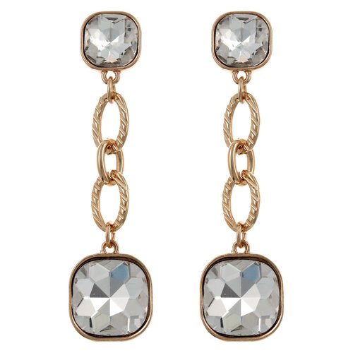 All Lined Up Drop Earrings- Clear All Lined Up Drop Earrings- Clear