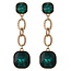 All Lined Up Drop Earrings- Emerald