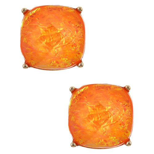 Squared Away Knobs - Orange Iridescent Squared Away Knobs - Orange Iridescent