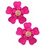 Day Time Knob Earrings - Fuchsia