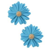 Day Comes Knob Earrings -Blue