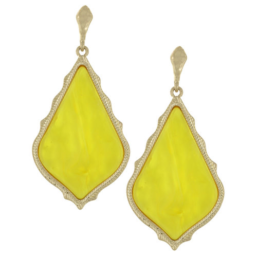 Downward Run Drop Earrings- Lemon Downward Run Drop Earrings- Lemon