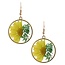 Flower Bed Drop Earrings - Yellow