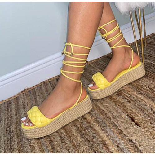 Vacation Calls Platform Sandals - Butter Yellow Vacation Calls Platform Sandals - Butter Yellow