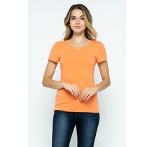 Melon V-Neck Knit T-Shirt PREMIUM COTTON