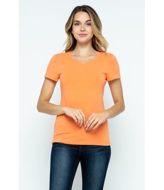 Melon V-Neck Knit T-Shirt PREMIUM COTTON