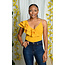 Watch Your Mouth Ruffle Bodysuit - Mustard