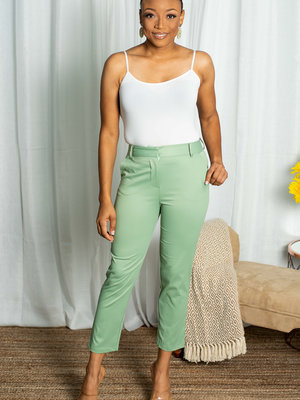 Show Not Tell Ankle Pants - Sage Green