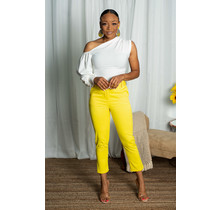 Show Not Tell Ankle Pants - Yellow