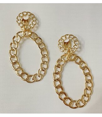 Look Twice Linked Clip On Earrings