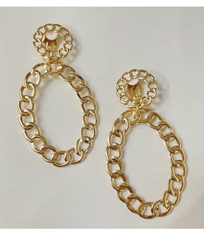 Look Twice Linked Clip On Earrings