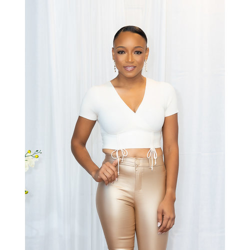 Sandy Shores Knitted Tie Top - Ivory Sandy Shores Knitted Tie Top - Ivory