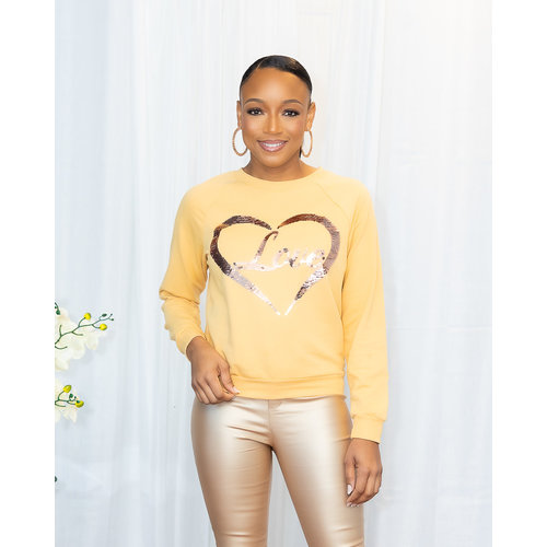 In Love Sequin Pull Over Sweater Top In Love Sequin Pull Over Sweater Top
