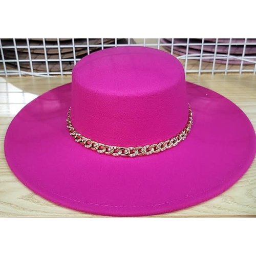 Double Take Chain Hat - Fuchsia Double Take Chain Hat - Fuchsia