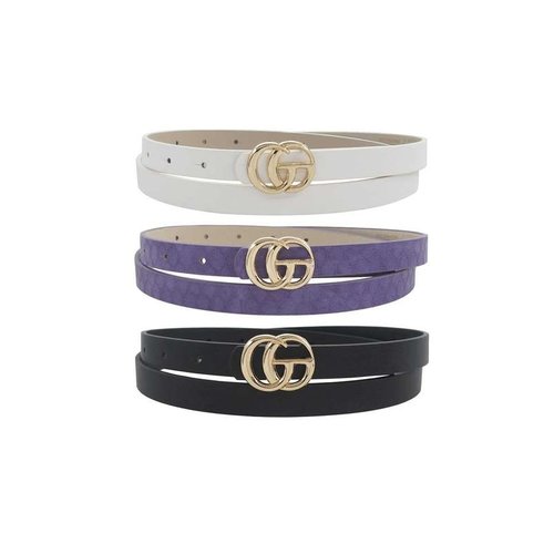 Bad Intentions 3PC Belt Set - Black/Lavender/White Bad Intentions 3PC Belt Set - Black/Lavender/White