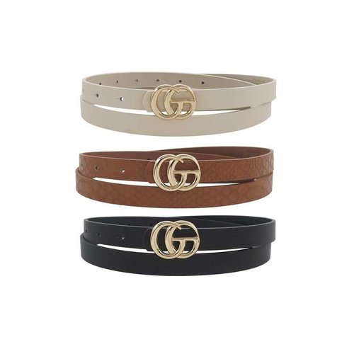 Bad Intentions 3PC Belt Set - Black/Cognac/Ivory Bad Intentions 3PC Belt Set - Black/Cognac/Ivory