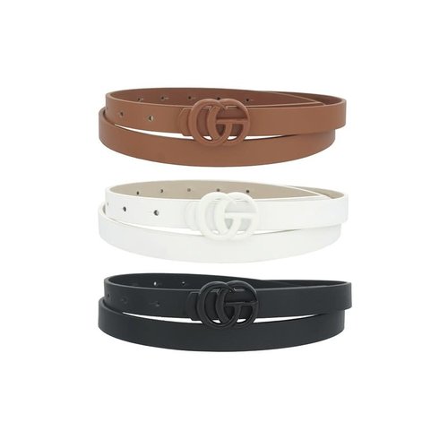 Keep It Together 3PC Belt Set - Black/White/Cognac Keep It Together 3PC Belt Set - Black/White/Cognac