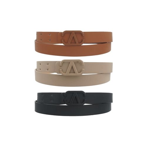 No Imitations 3PC Belt Set - Black/Taupe/Cognac No Imitations 3PC Belt Set - Black/Taupe/Cognac